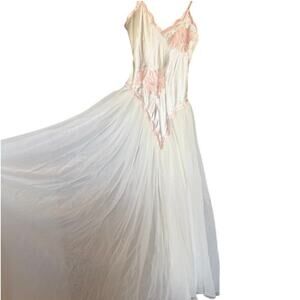 Vintage 90s Victoria’s Secret Gold Label Satin & Sheer Slip Dress